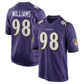 B.Ravens #98 Travis Jones Player Purple Home Game Edoa Stitched Jerseys