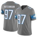 D.Lions #97 Aidan Hutchinson Player Gray Vapor F.U.S.E. Limited Home Game Edoa Stitched Jerseys