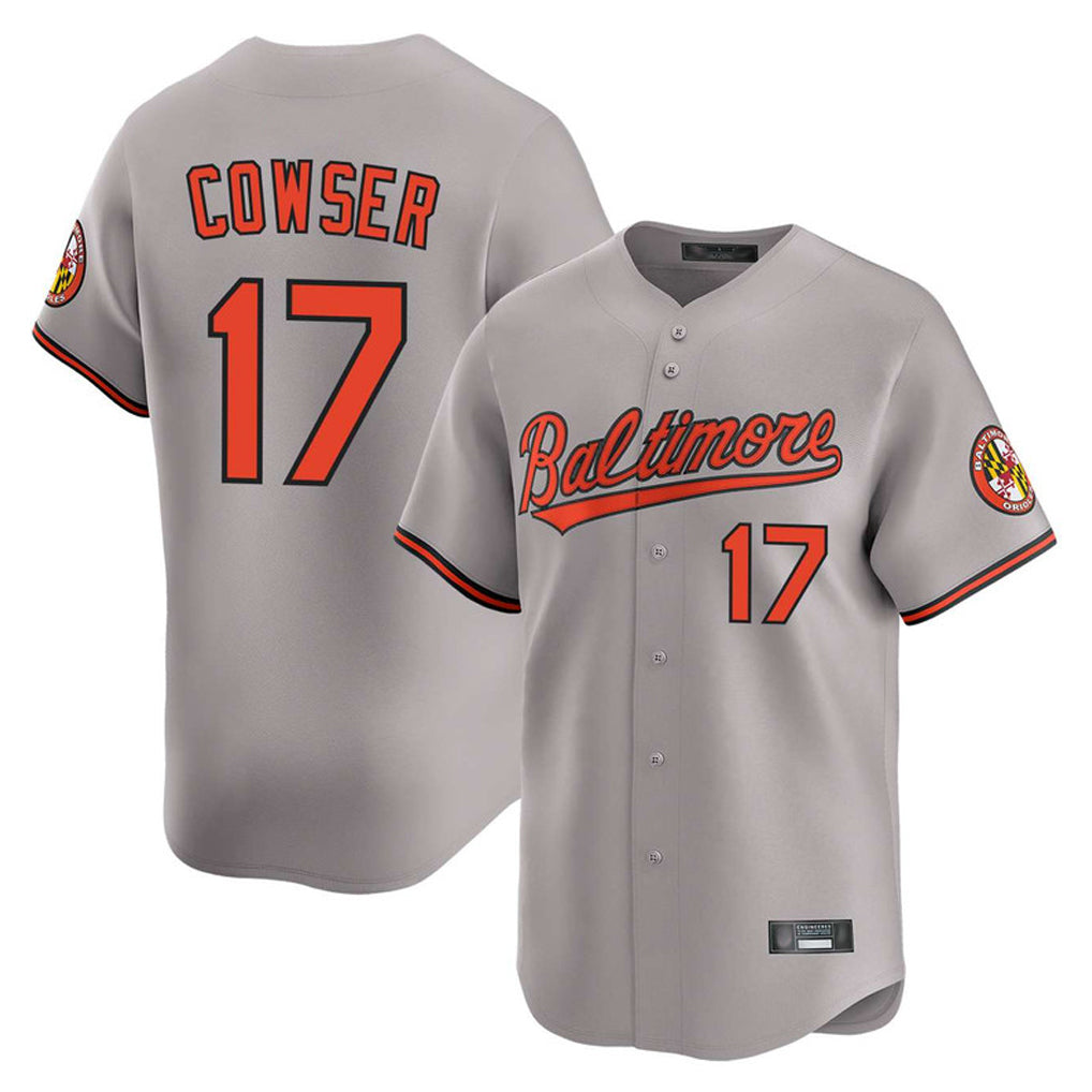 B.Orioles #17 Colton Cowser Player Gray Limited Home Game Edoa Stitched Jerseys