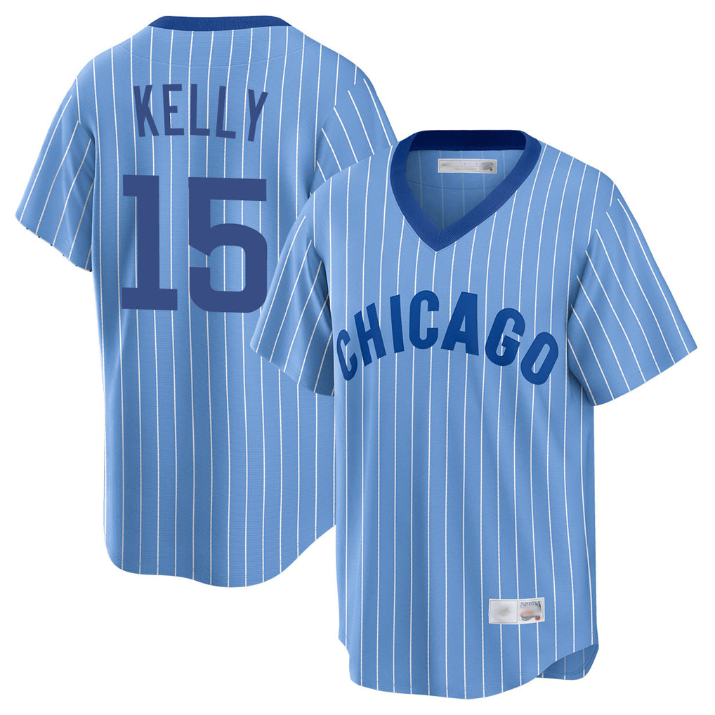 C.Cubs #15 Carson Kelly Player Blue T-shirt Cooperstown Collection Limited Edoa Stitched Jerseys