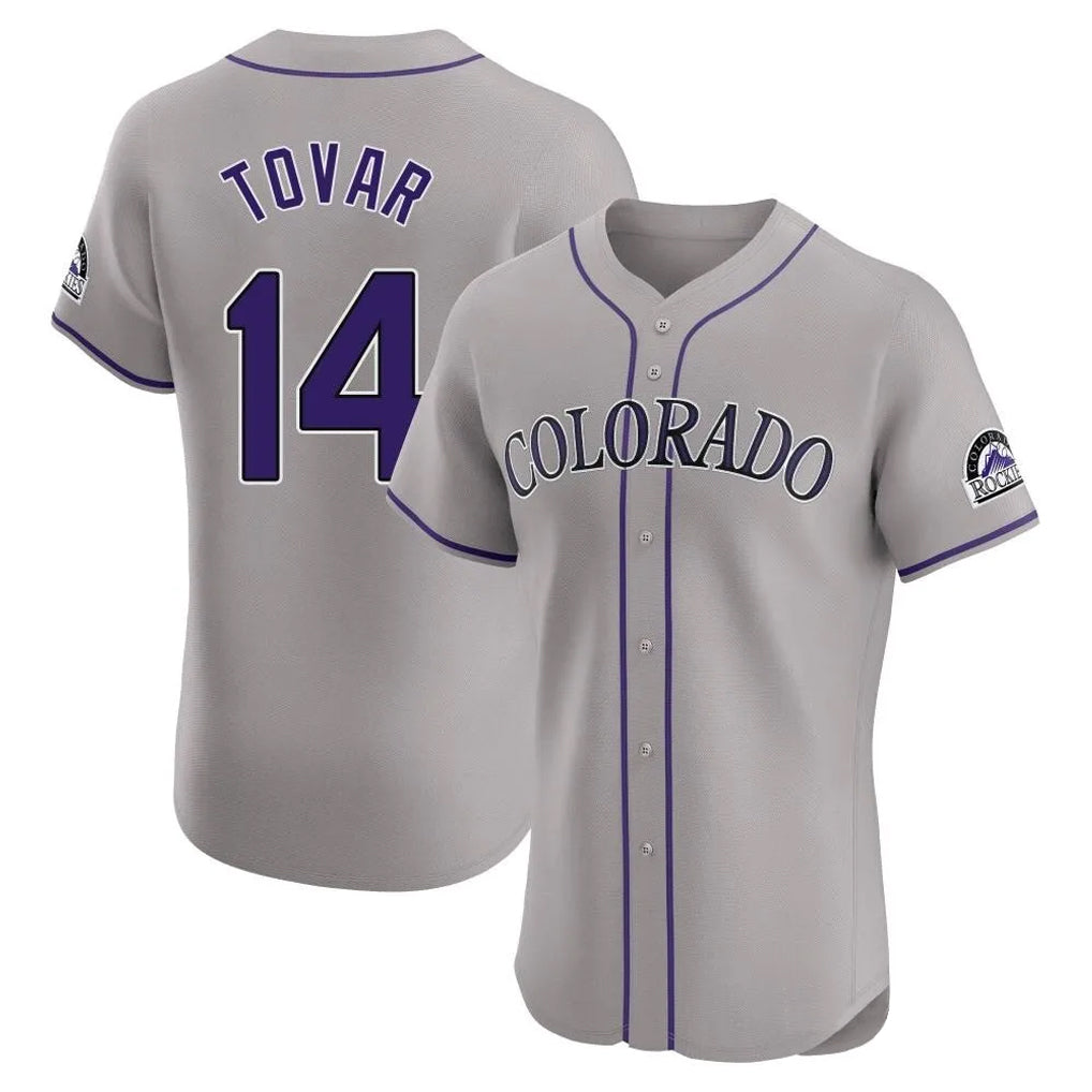C.Rockies #14 Ezequiel Tovar Player Gray Limited Elite Home Edoa Stitched Jerseys