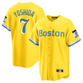 B.Red Sox #7 Masataka Yoshida Player Yellow Home Game Edoa Stitched Jerseys