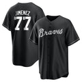 A.Braves #77 Joe Jimenez Player Black Home Game Edoa Stitched Jerseys