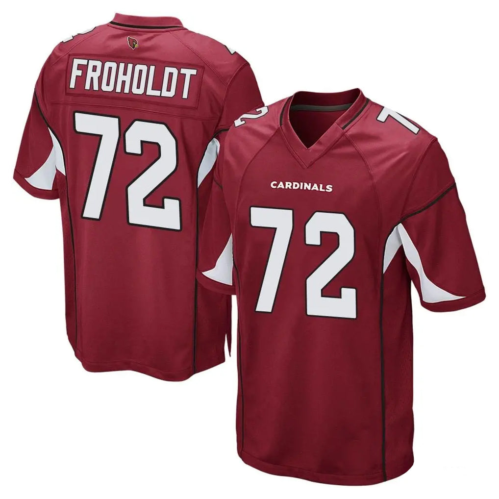 A.Cardinals #72 Hjalte Froholdt Player Cardinal Home Game Edoa Stitched Jerseys