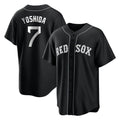 B.Red Sox #7 Masataka Yoshida Player Black Home Game Edoa Stitched Jerseys