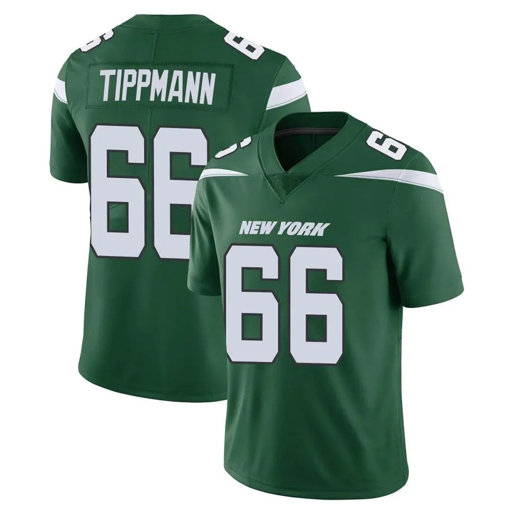 NY.Jets #66 Joe Tippmann Player Green Limited Vapor Home Game Edoa Stitched Jerseys