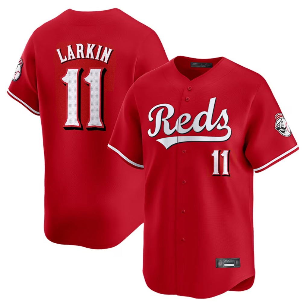 C.Reds #11 Barry Larkin Player Red Home Limited Edoa Stitched Jerseys