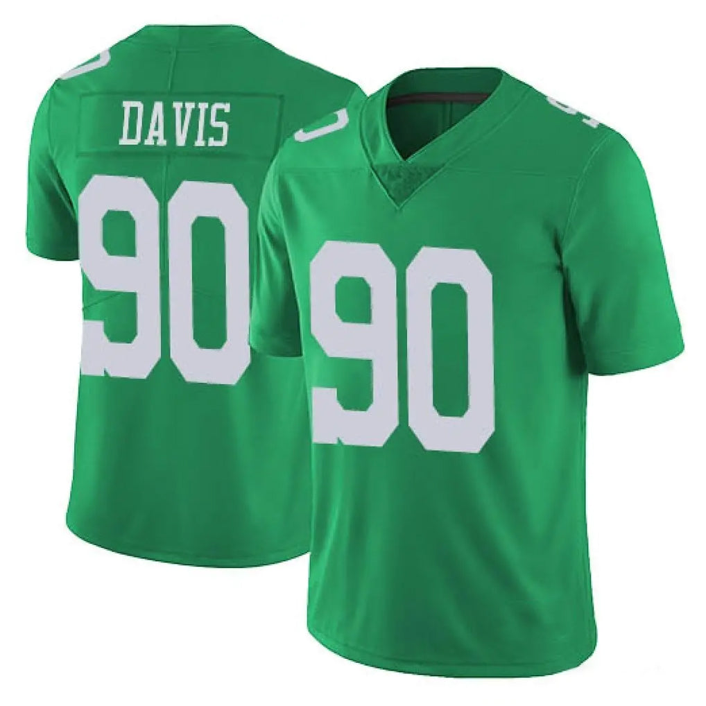 P.Eagles #90 Jordan Davis Player Green Limited Vapor Untouchable Home Game Edoa Stitched Jerseys