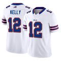 B.Bills #12 Jim Kelly Player White Vapor F.U.S.E. Limited Edoa Stitched Jerseys