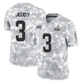 C.Browns #3 Jerry Jeudy Player Arctic Camo Salute to Service Limited Home Game Edoa Stitched Jerseys