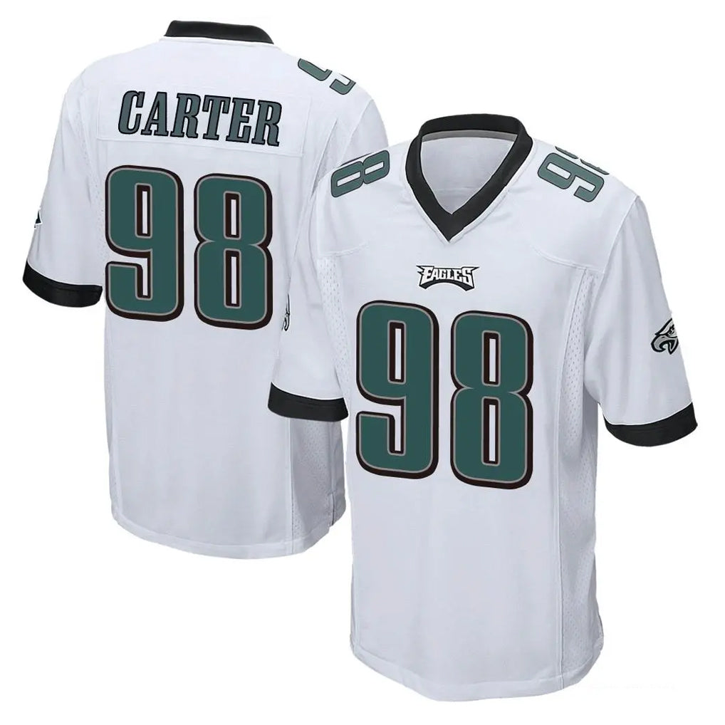 P.Eagles #98 Jalen Carter Player White Home Game Edoa Stitched Jerseys