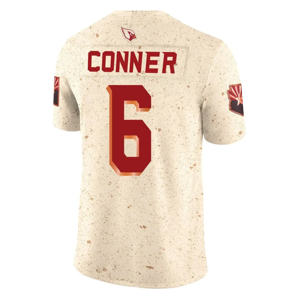 A.Cardinals #6 James Conner Player Cream Rivalries Collection Vapor Limited Home Game Edoa Stitched Jerseys