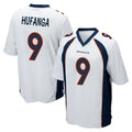 D.Broncos #9 Talanoa Hufanga Player White Game Edoa Stitched Jerseys