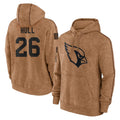 A.Cardinals #26 Evan Hull Player Brown Limited Salute to Service Pullover Hoodies Game Edoa Stitched Jerseys