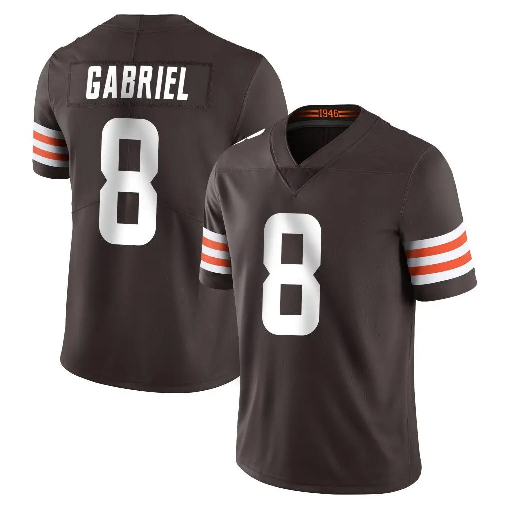 C.Browns #8 Dillon Gabriel Player Brown Color Vapor Untouchable Limited Home Game Edoa Stitched Jerseys