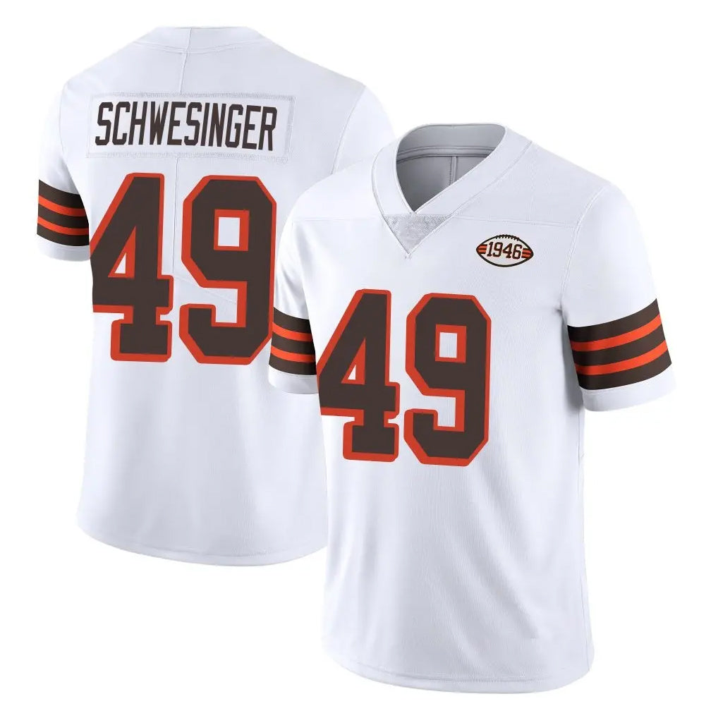 C.Browns #49 Carson Schwesinger Player White Limited  Vapor 1946 Collection Alternate Game Edoa Stitched Jerseys
