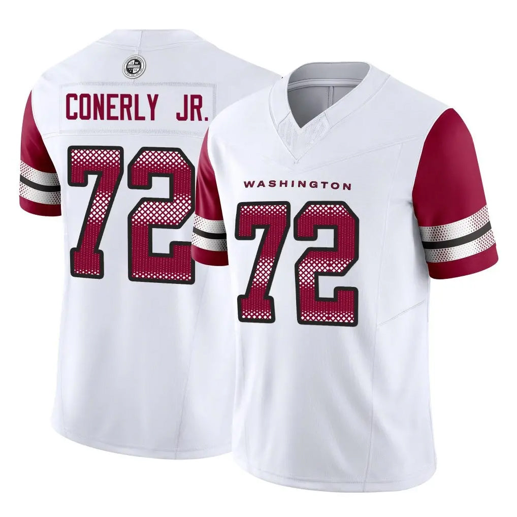W.Commanders #72 Josh Conerly Jr. Player White Vapor F.U.S.E. Limited Home Game Edoa Stitched Jerseys