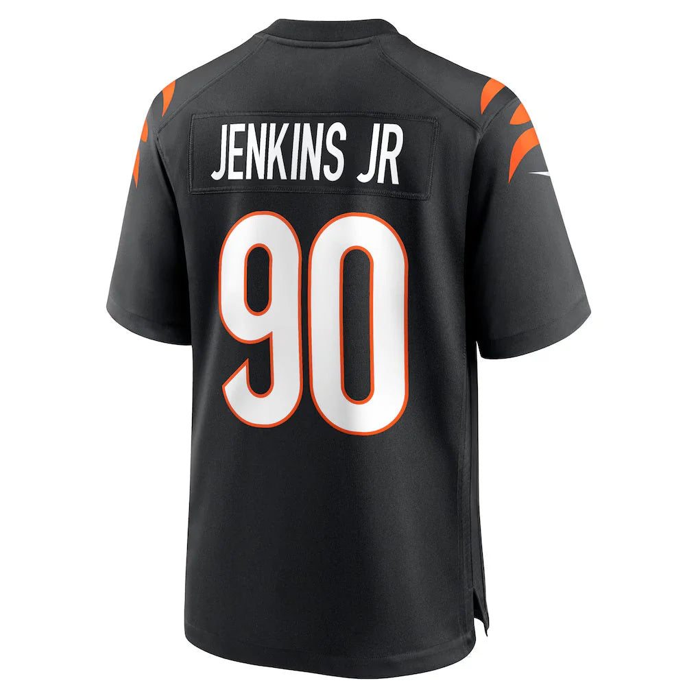 C.Bengals #90 Kris Jenkins Jr Player Black Home Game Edoa Stitched Jerseys