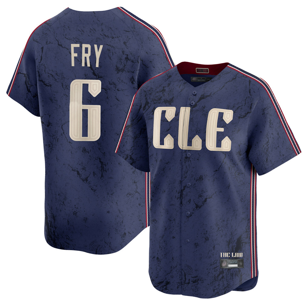 C.Guardians #6 David Fry Player Navy City Connect Limited Home Edoa Stitched Jerseys