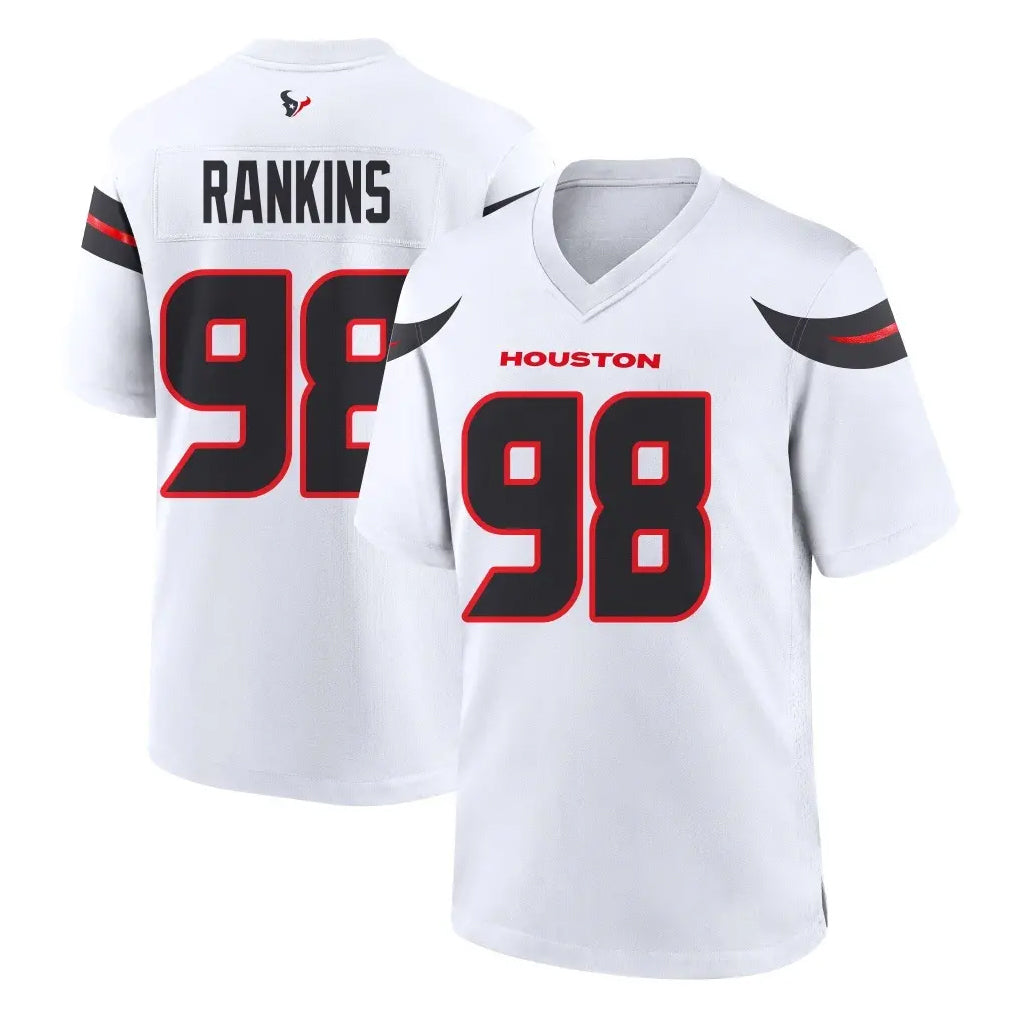 H.Texans #98 Sheldon Rankins Player White Home Game Edoa Stitched Jerseys