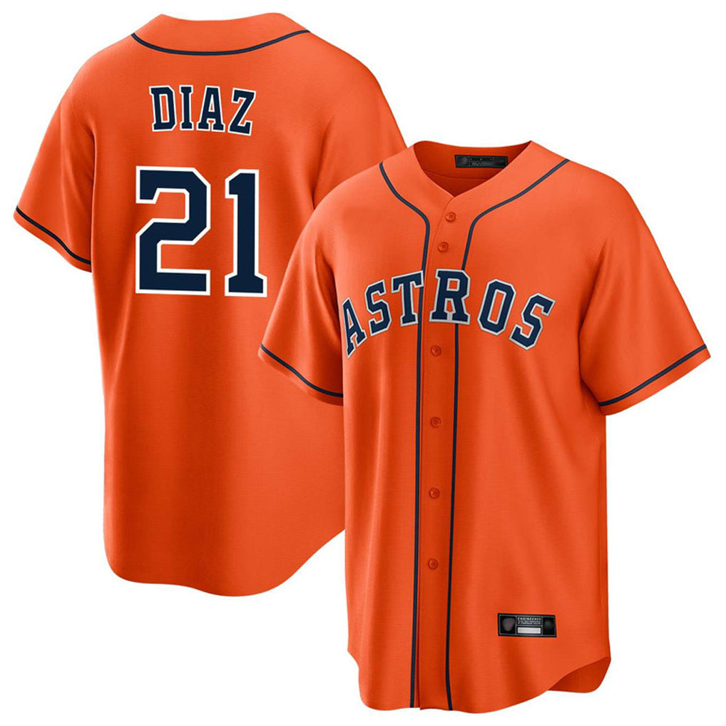 H.Astros #21 Yainer Diaz Player Orange Home Game Edoa Stitched Jerseys