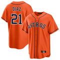 H.Astros #21 Yainer Diaz Player Orange Home Game Edoa Stitched Jerseys