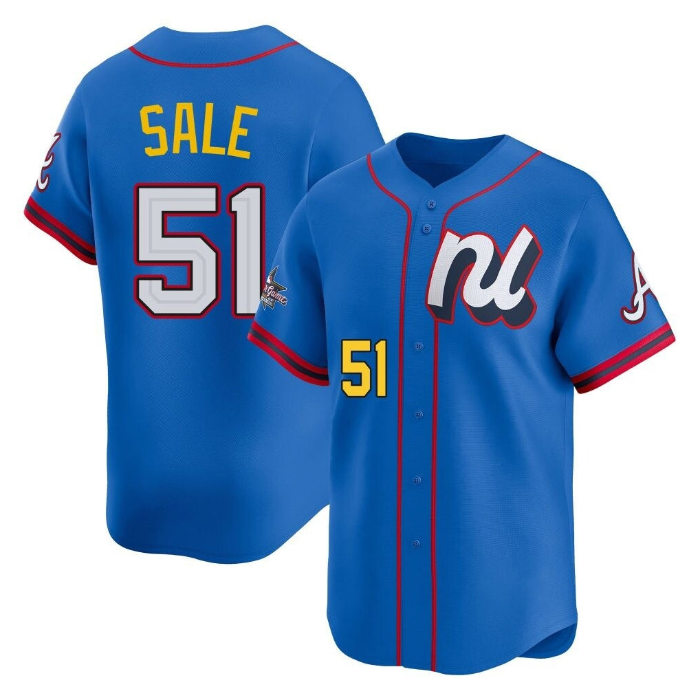 A.Braves #51 Chris Sale Player Royal National League All-Star Edition Game Edoa Stitched Jerseys