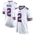 B.Bills #2 DJ Moore Player White Home Game Edoa Stitched Jerseys