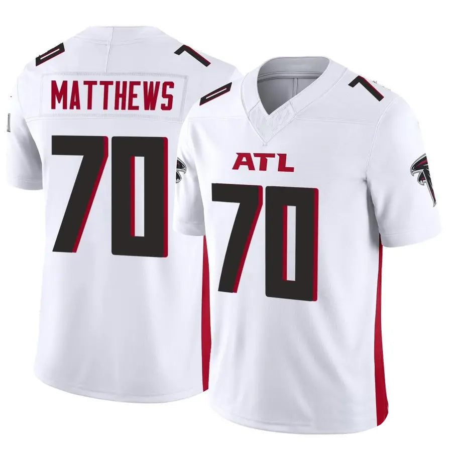 A.Falcons #70 Jake Matthews Player White Vapor F.U.S.E. Limited Edoa Stitched Jerseys