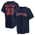 C.Guardians #32 Gavin Williams Player Navy Game Home Edoa Stitched Jerseys