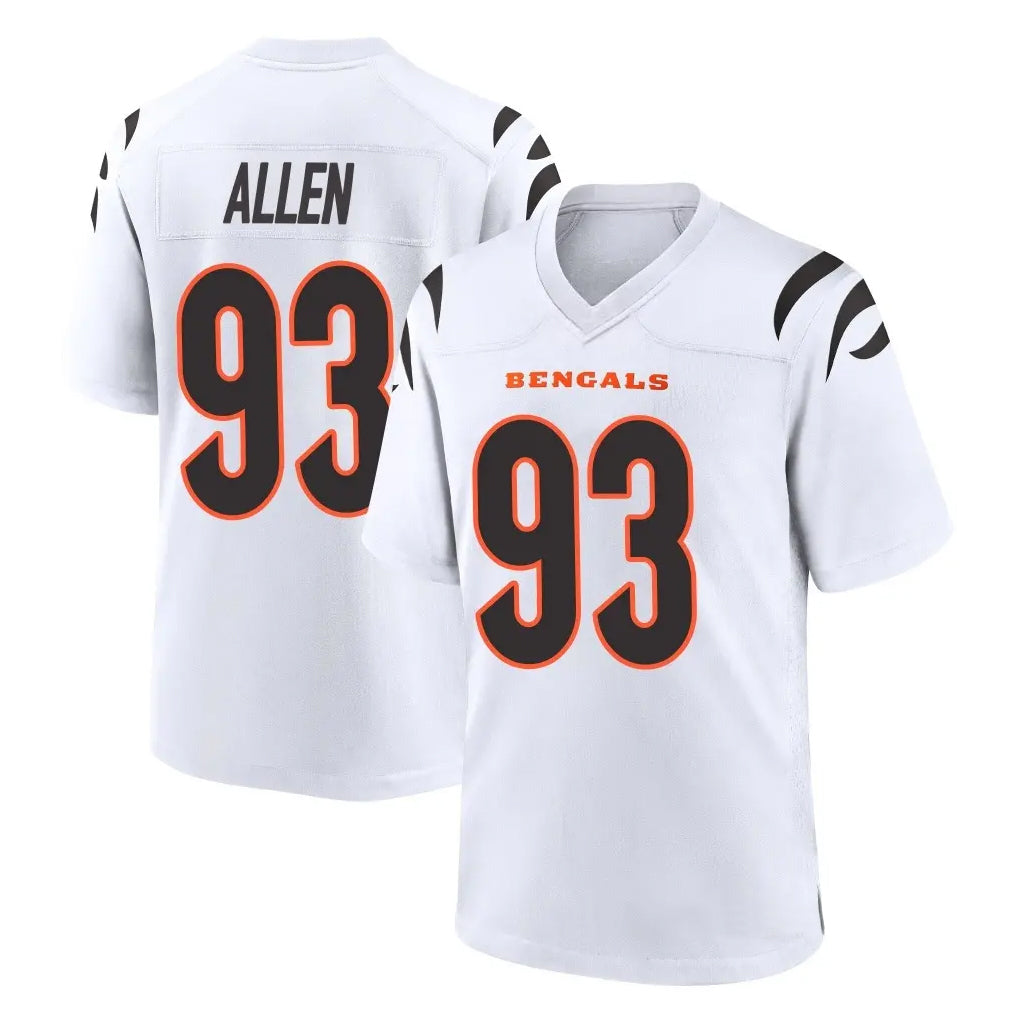 C.Bengals #93 Jonathan Allen Player White Home Game Edoa Stitched Jerseys