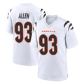 C.Bengals #93 Jonathan Allen Player White Home Game Edoa Stitched Jerseys