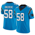 C.Panthers #58 Bobby Okereke Player Blue Vapor F.U.S.E. Limited Home Game Edoa Stitched Jerseys