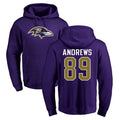 B.Ravens #89 Mark Andrews Player Purple Salute to Service Pullover Hoodie Edoa Stitched Jerseys