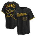 B.Orioles #25 Pete Alonso Player Black Snake Skin City Home Game Edoa Stitched Jerseys