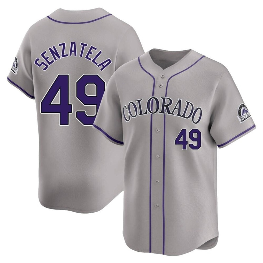 C.Rockies #49 Antonio Senzatela Player Gray Limited Home Edoa Stitched Jerseys