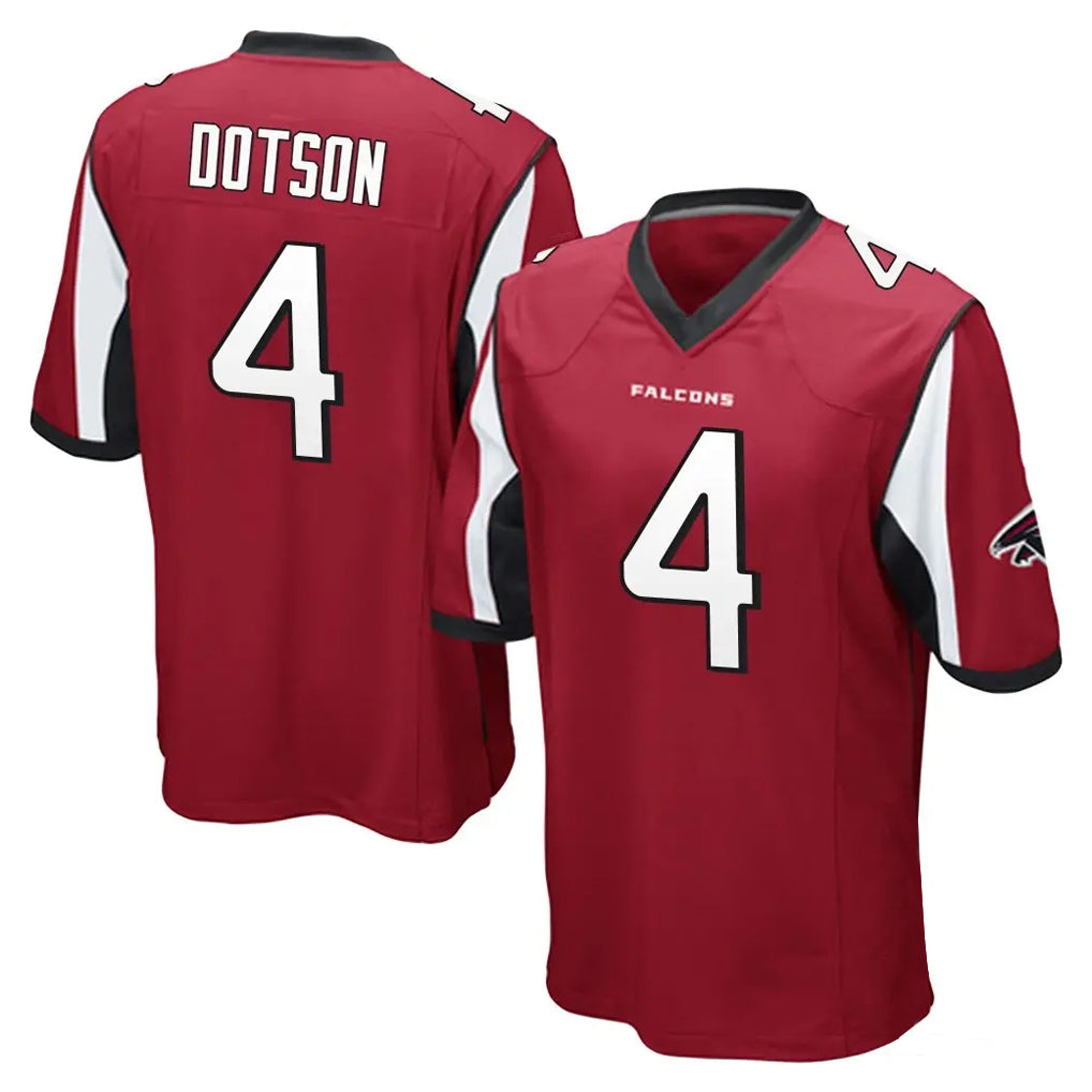 A.Falcons #4 Jahan Dotson Player Red Color Vapor Home Game Edoa Stitched Jerseys