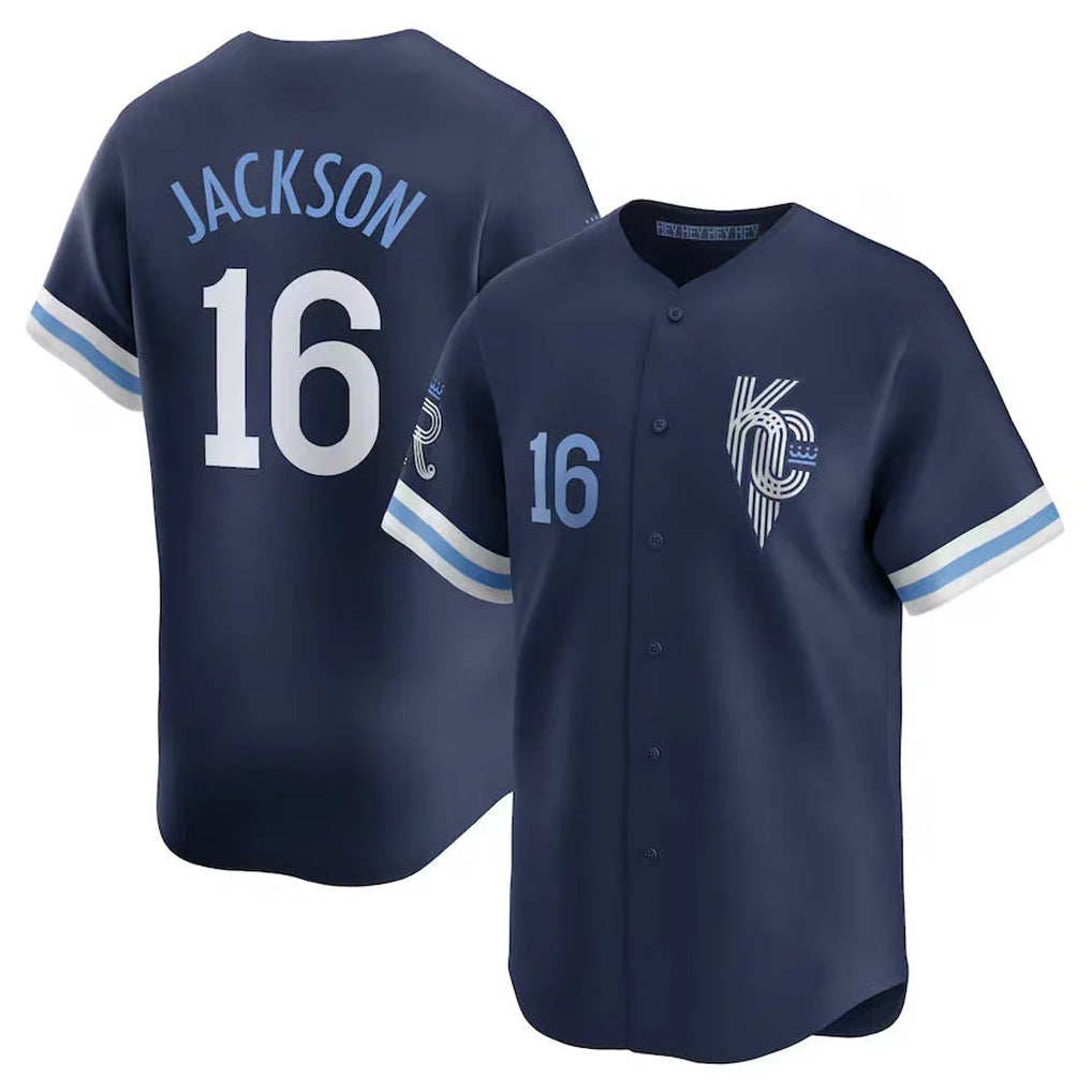 KC.Royals #16 Bo Jackson Player Navy City Connect Limited Home Edoa Stitched Jerseys
