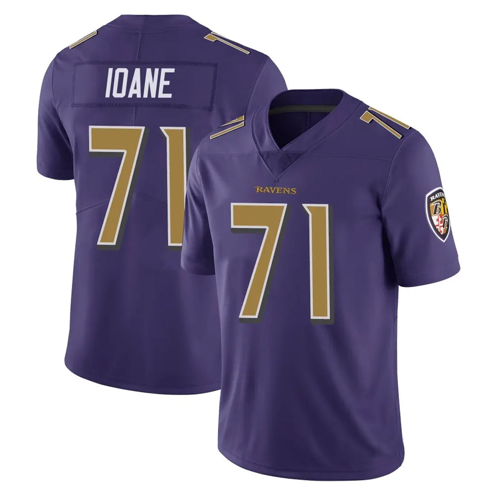 B.Ravens #71 Olaivavega Ioane Player Purple Color Vapor Untouchable Home Game Edoa Stitched Jerseys