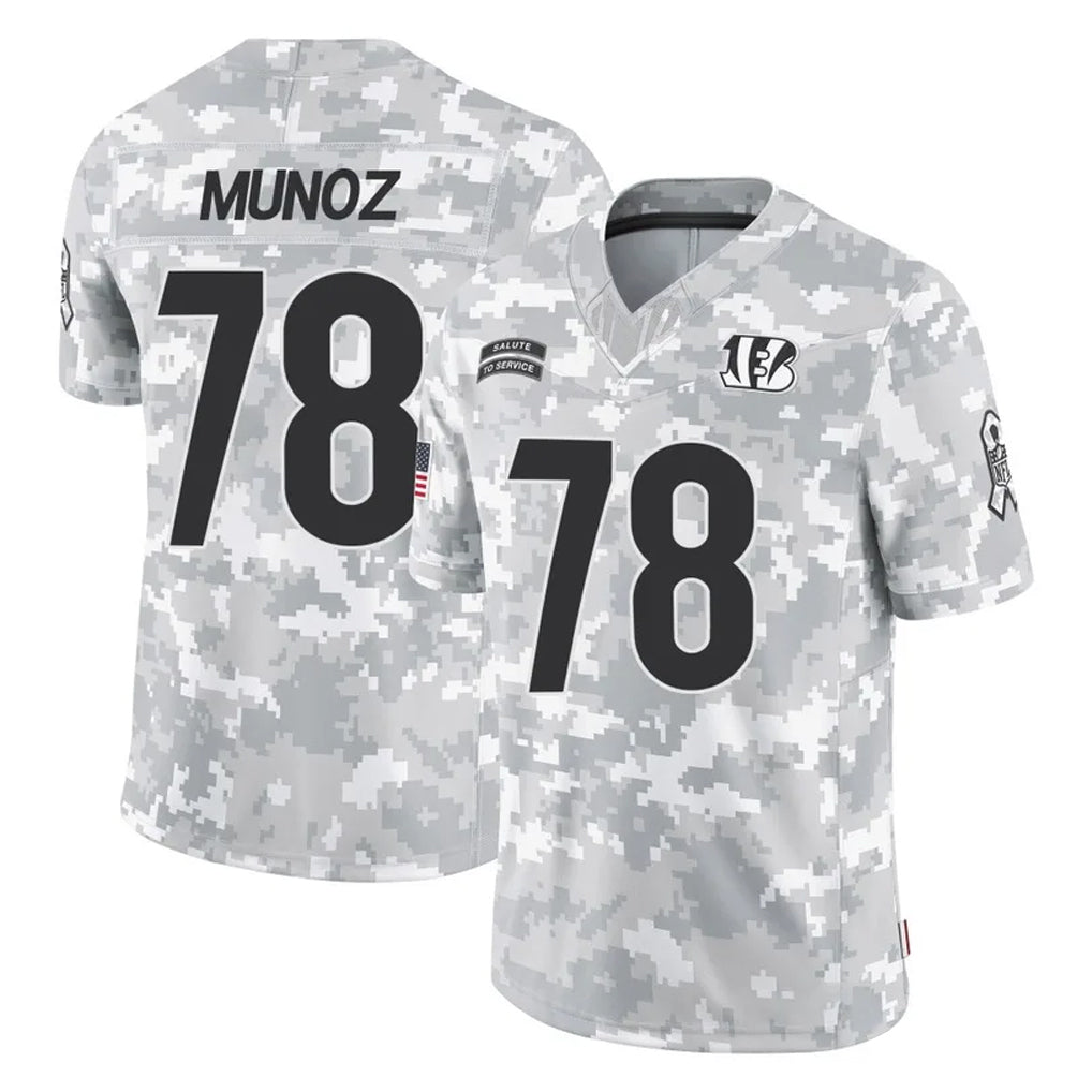 C.Bengals #78 Anthony Munoz Player Arctic Camo Salute to Service Limited Edoa Stitched Jerseys