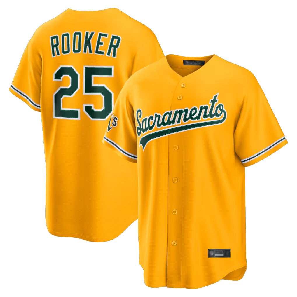 Athletics #25 Brent Rooker Player Gold Home Game Edoa Stitched Jerseys