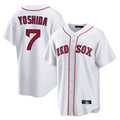 B.Red Sox #7 Masataka Yoshida Player White Home Game Edoa Stitched Jerseys