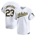 Athletics #23 Shea Langeliers Player White Limited Home Game Edoa Stitched Jerseys