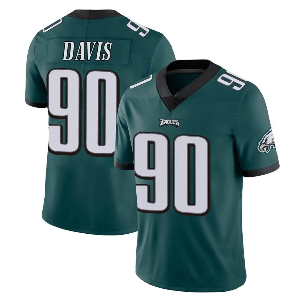 P.Eagles #90 Jordan Davis Player Team Color Green Vapor Untouchable Home Game Edoa Stitched Jerseys