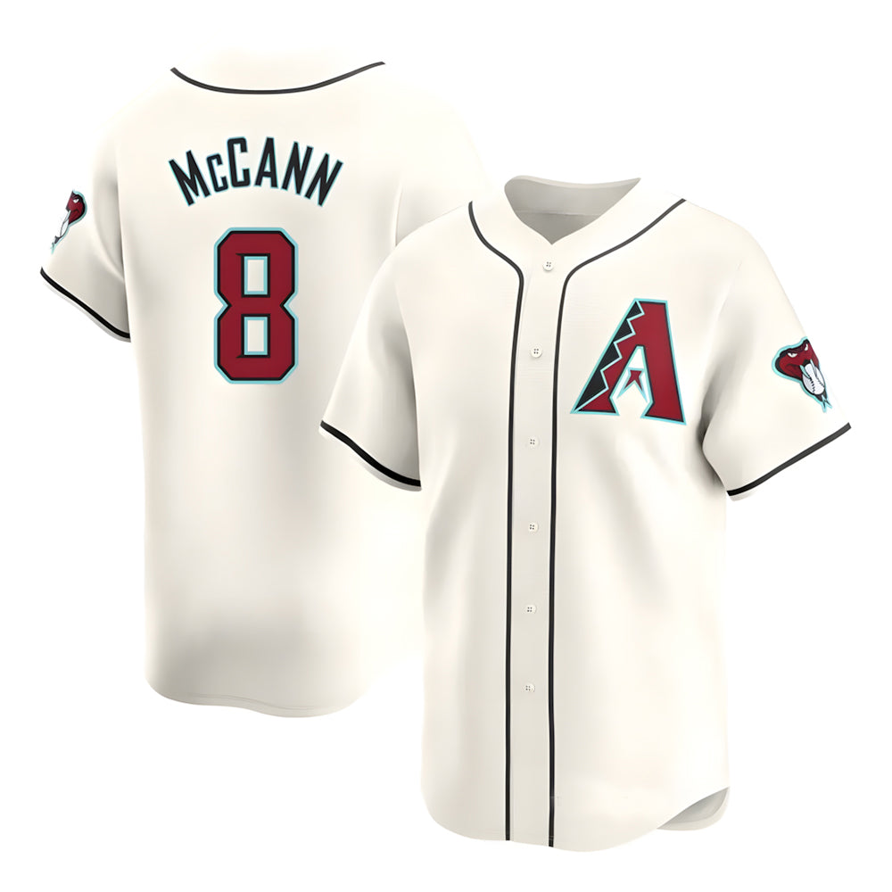 A.Diamondbacks #8 James McCann Player Cream Limited Home Game Edoa Stitched Jerseys