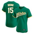 Athletics #15 Seth Brown Player Kelly Green Limited Elite Home Game Edoa Stitched Jerseys
