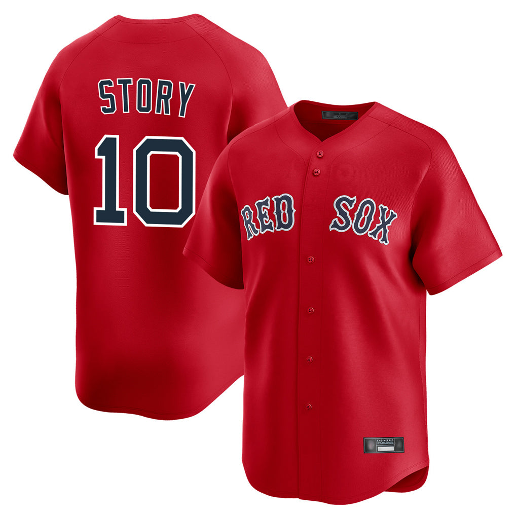 B.Red Sox #10 Trevor Story Player Red Limited Home Game Edoa Stitched Jerseys