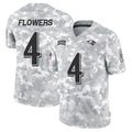 B.Ravens #4 Zay Flowers Player Arctic Camo Salute to Service Limited Edoa Stitched Jerseys