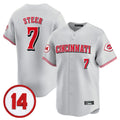 C.Reds #7 Spencer Steer Player Gray Vapor Premier Limited Home Edoa Stitched Jerseys