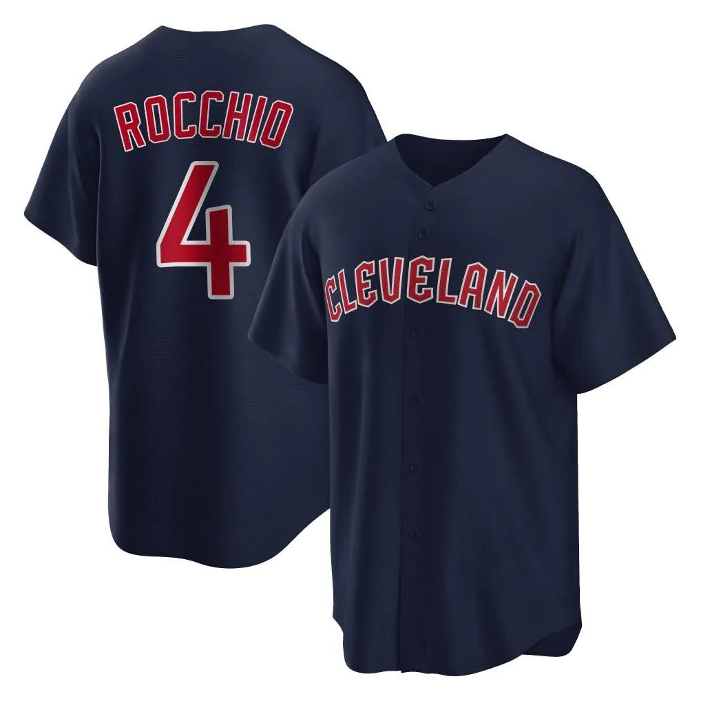 C.Guardians #4 Brayan Rocchio Player Navy Game Home Edoa Stitched Jerseys